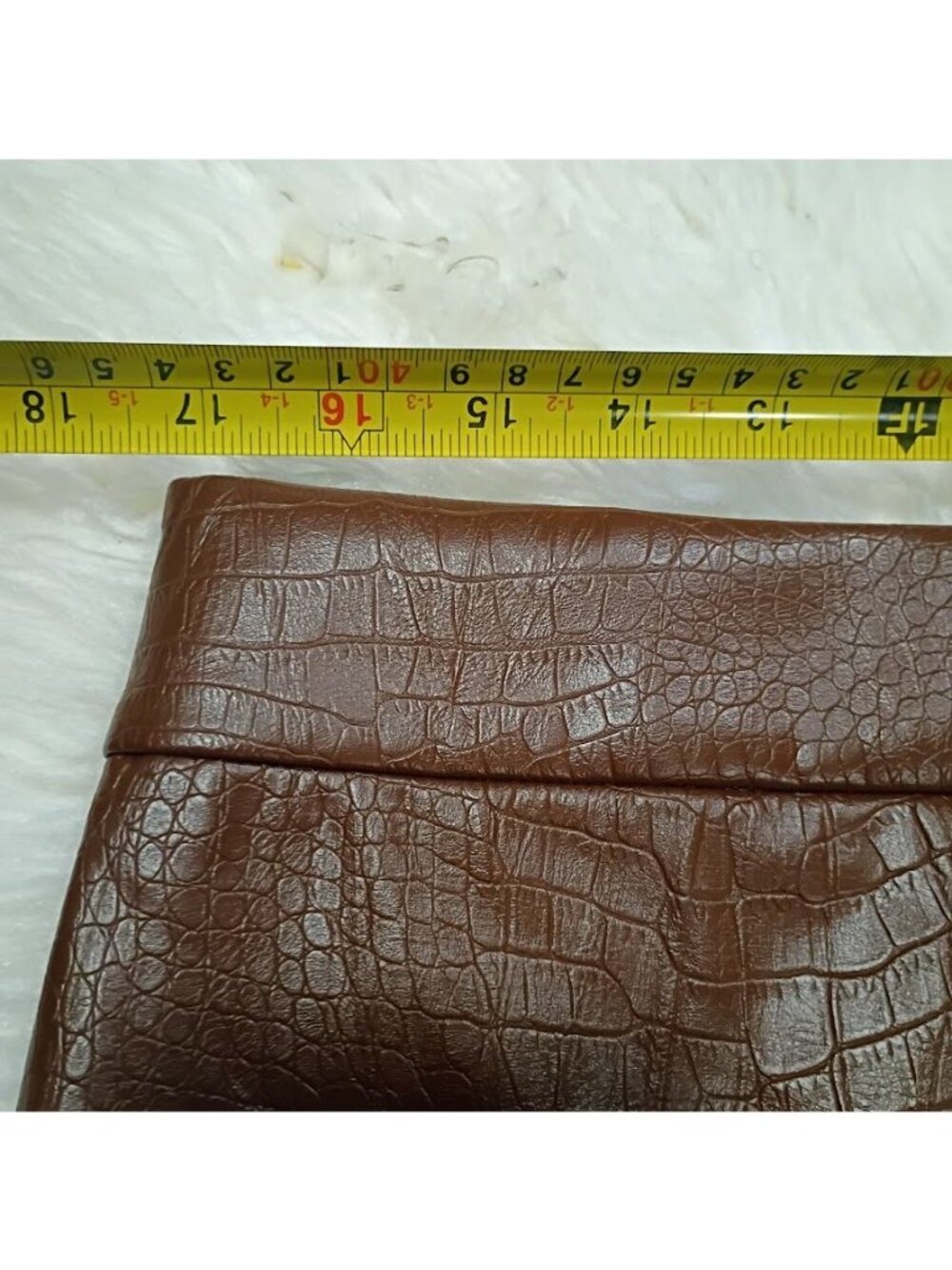 J.Crew 12 Faux Leather Mini Skirt Croc Embossed Brown Boho Preppy - Picture 7 of 11
